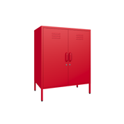 Sugar Cube Cabinet - Red Polka