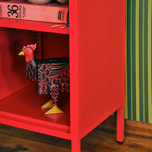 Sugar Cube Side Table - Red Polka