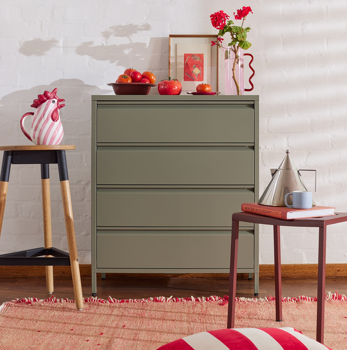Bon Bon Chest of Drawers - Moss Grey