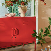 Sugar Cube Media Unit - Red Polka