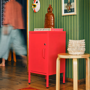 Sugar Cube Side Table - Red Polka