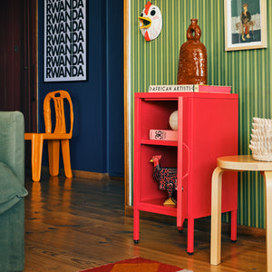 Sugar Cube Side Table - Red Polka