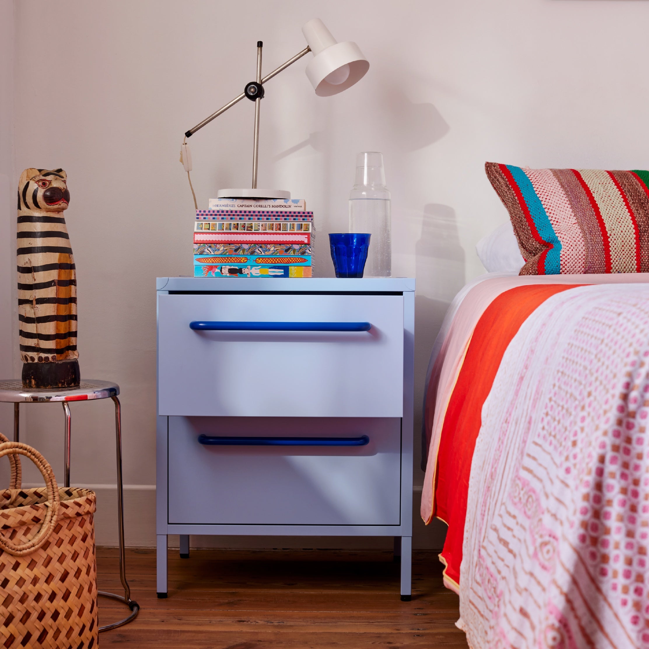 Sprinkles Twin Drawer Side Table - Blueberry Splash