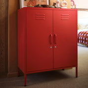 Sugar Cube Cabinet - Red Polka