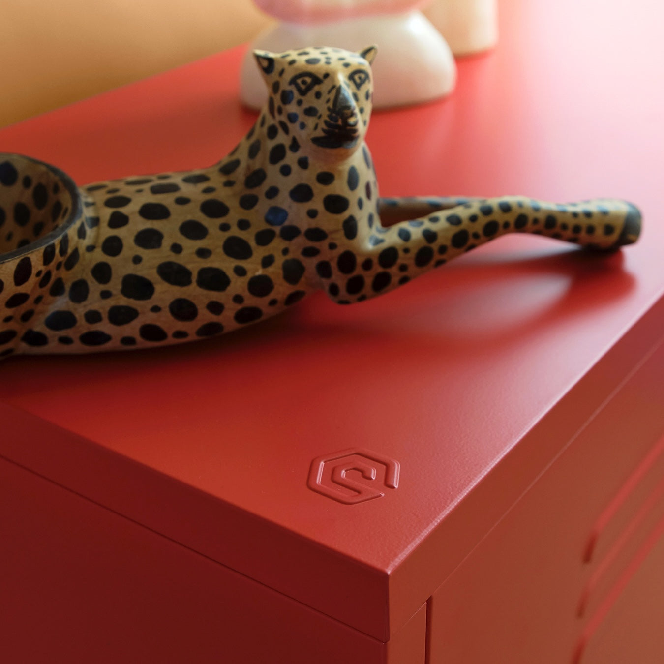 Sugar Cube Cabinet - Red Polka