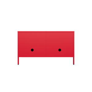 Sugar Cube Media Unit - Red Polka