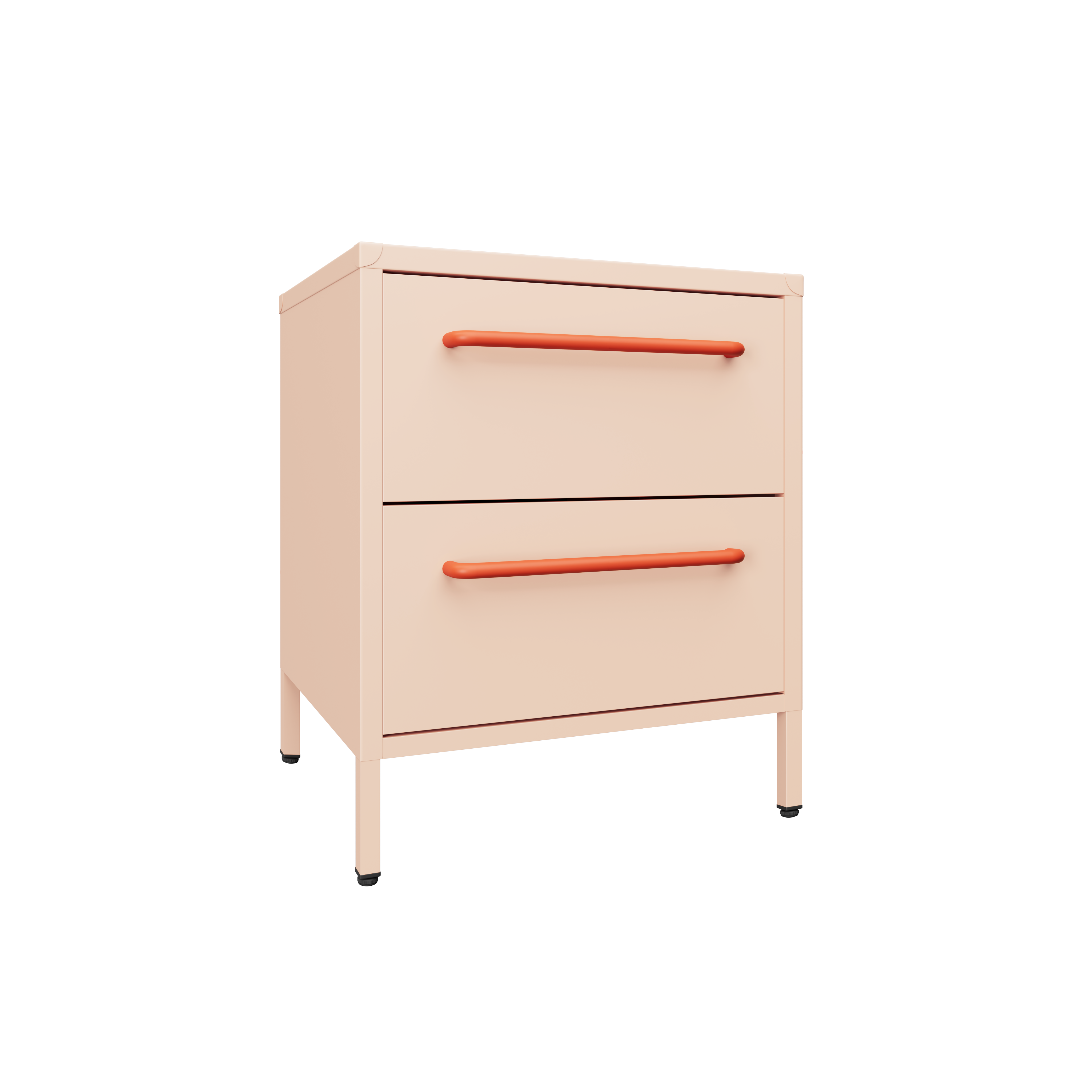 Sprinkles Twin Drawer Side Table - Peach Pop