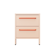 Sprinkles Twin Drawer Side Table - Peach Pop