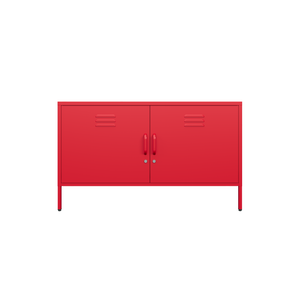 Sugar Cube Media Unit - Red Polka